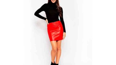 С чем носить кожаную юбку карандаш