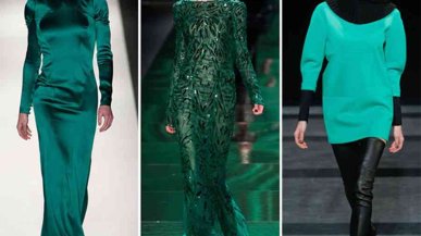 Изумрудный цвет в одежде