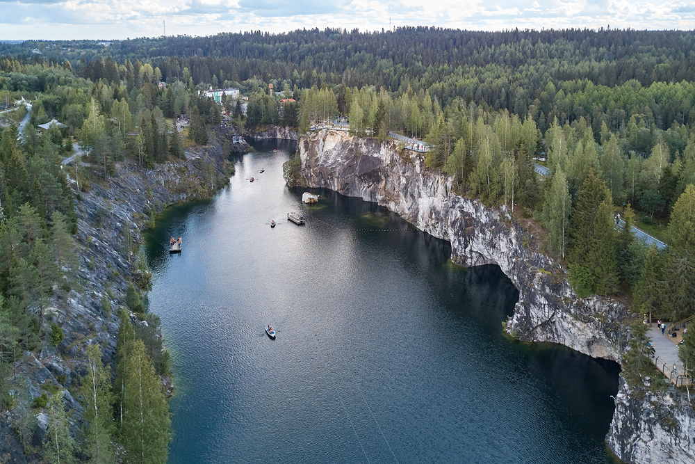 Вид сверху на Большой мраморный каньон