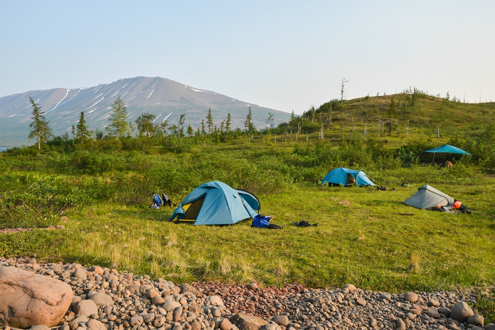 Туристический лагерь на плато Путорана