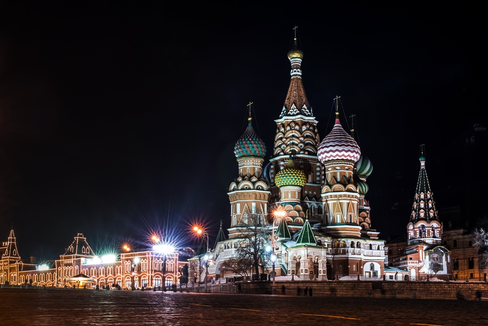 Собор Василия Блаженного ночью