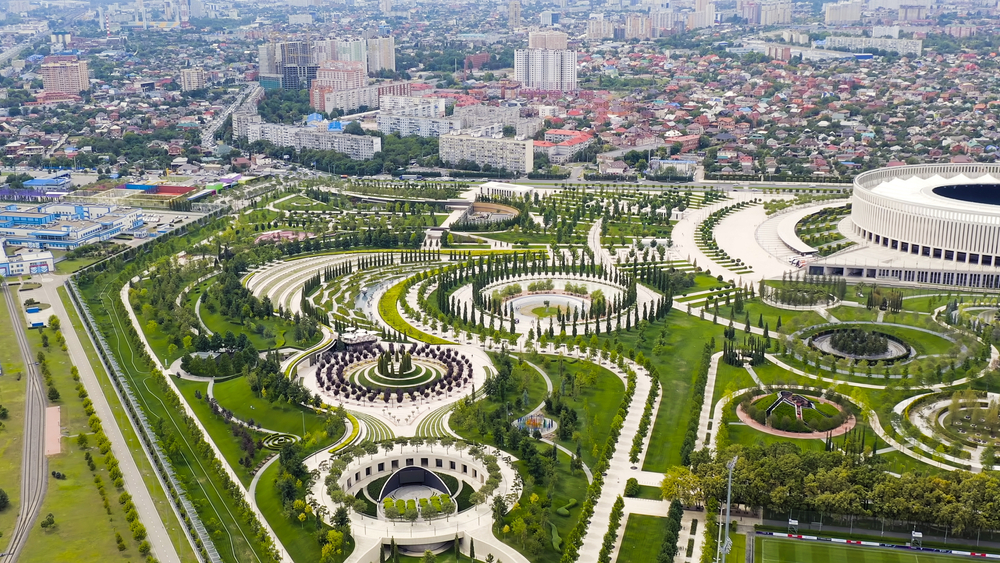 Расположение парка Галицкого в Краснодаре