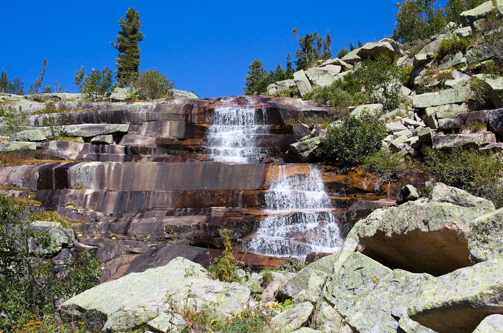 Водопад Мраморный в Ергаках