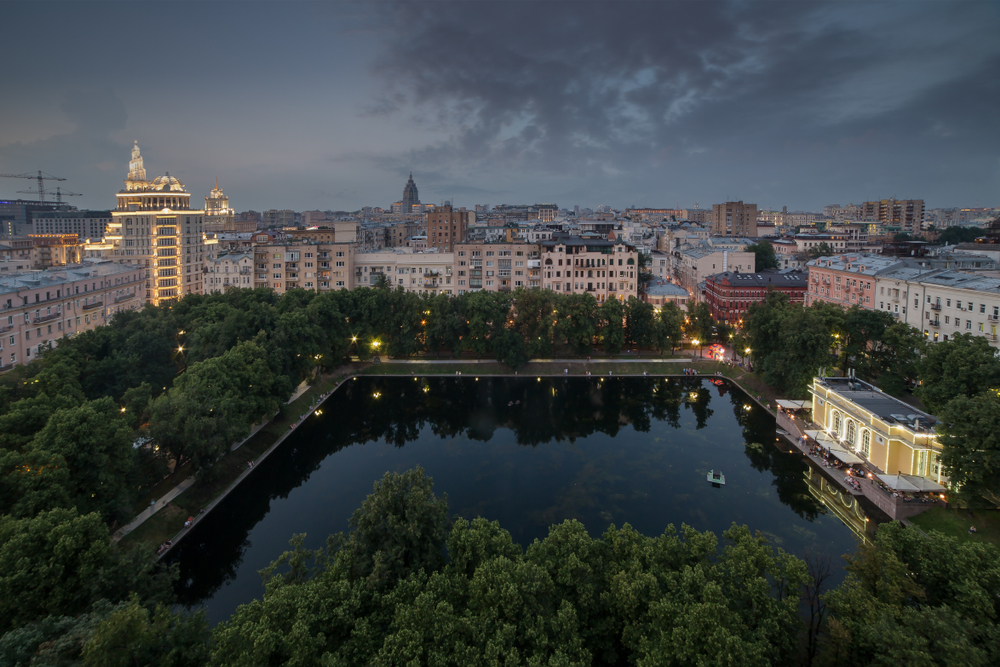 Вид сверху на Патриаршие пруды