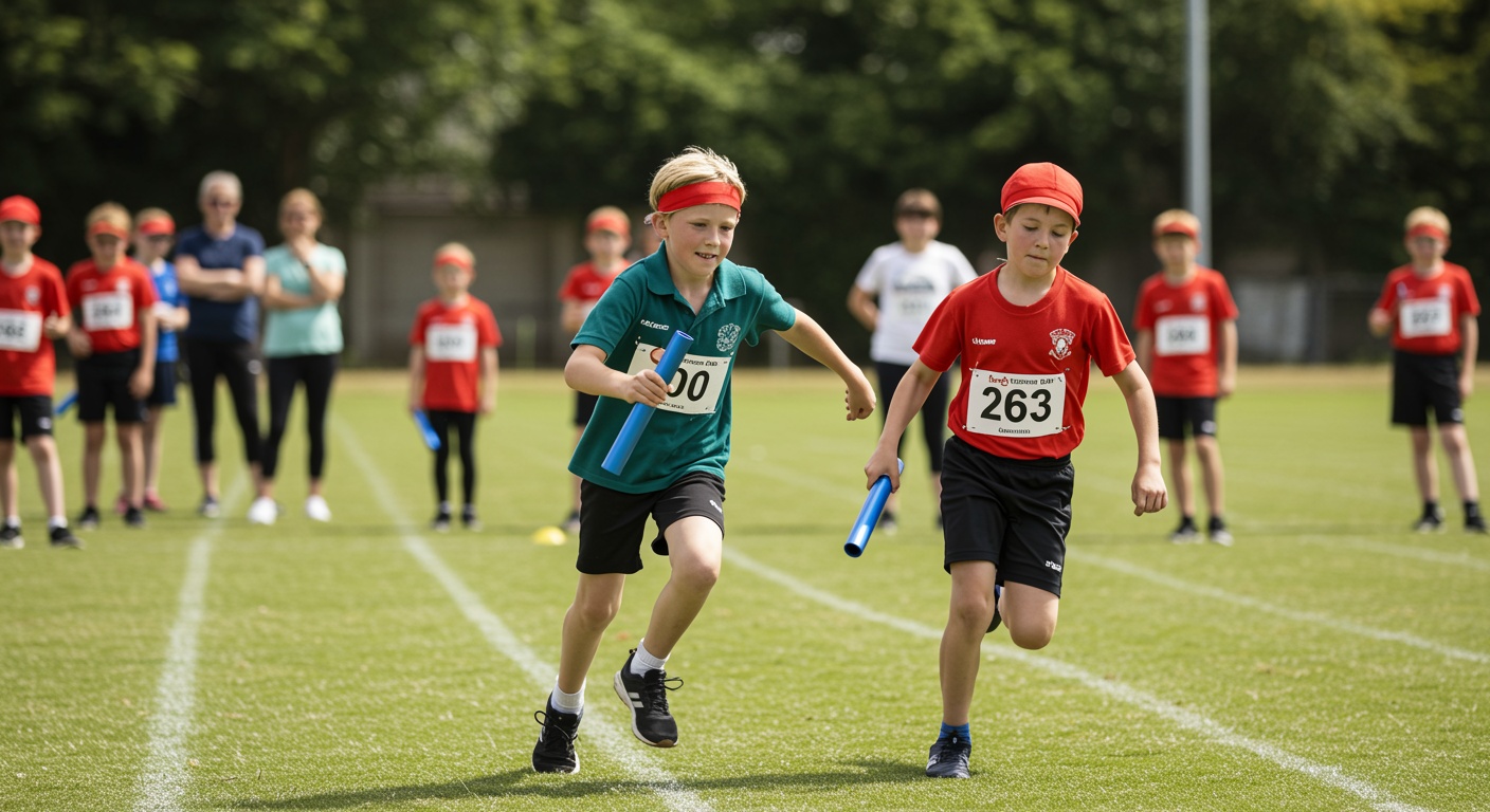 Подвижные игры для детей - бег с эстафетной палочкой