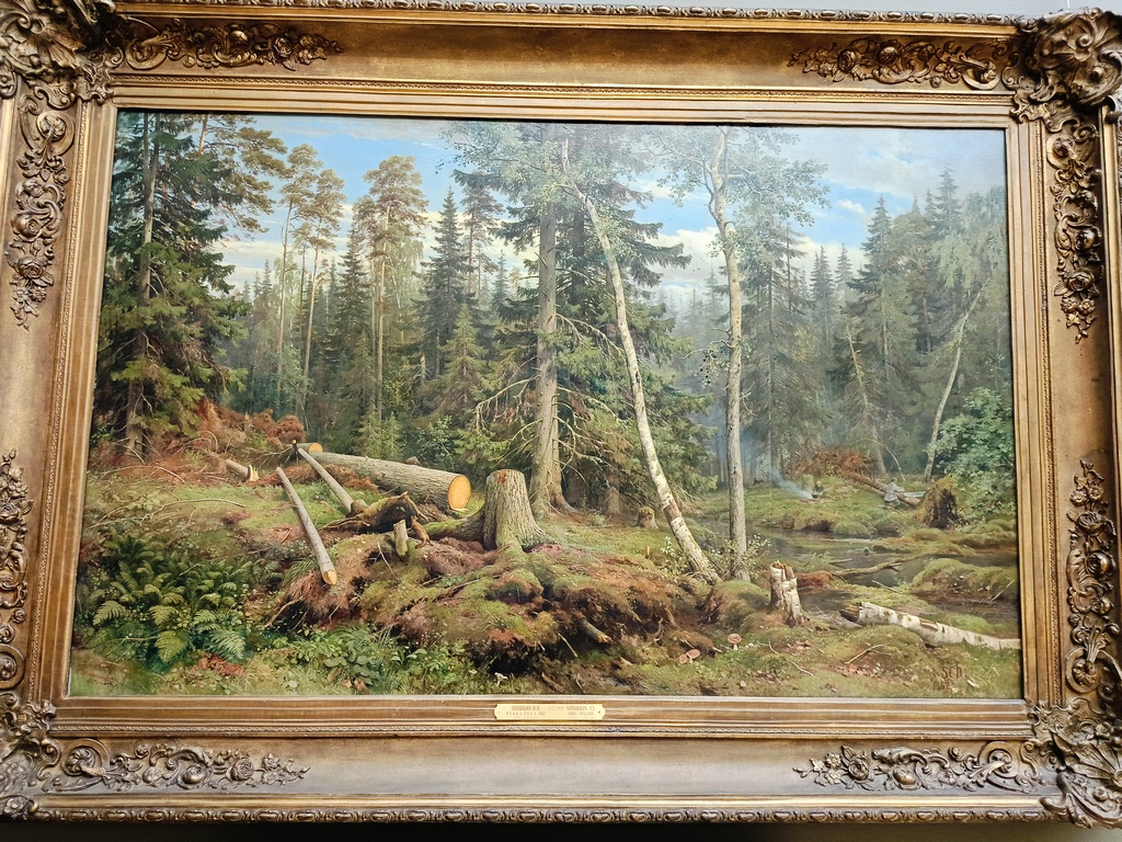 Картина Шишкина Рубка леса в Третьяковской галерее в Москве