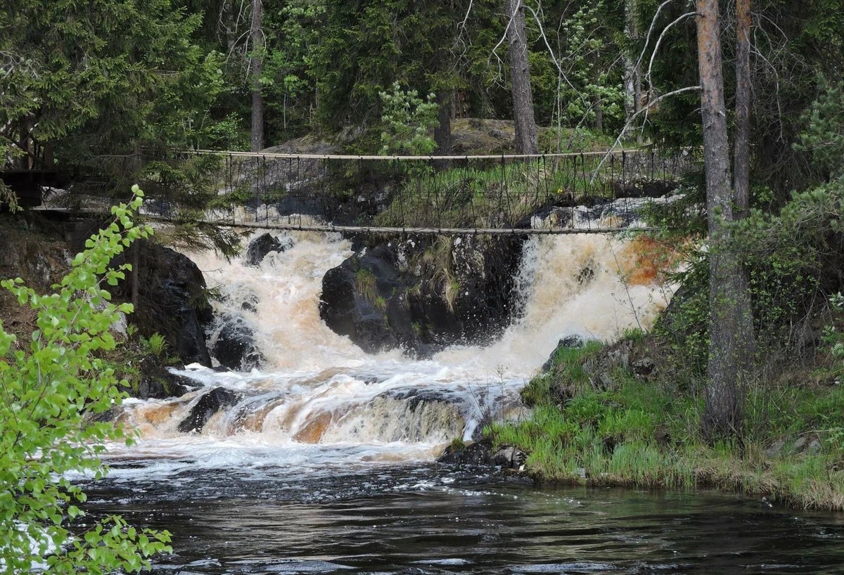 Фото водопадов в Рускеале