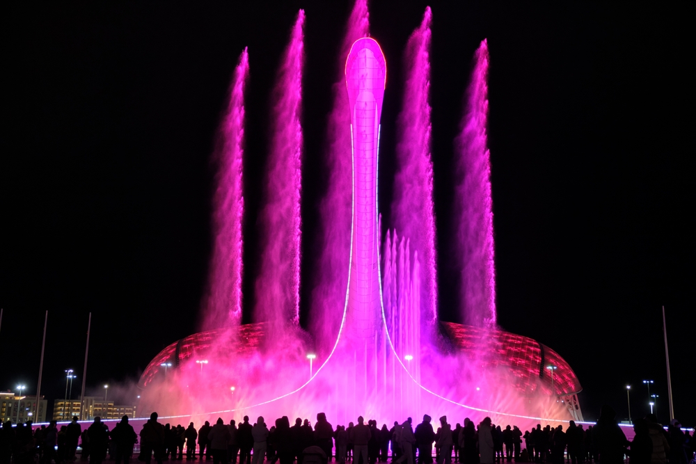 Танцующий фонтан в Олимпийском Сочи парке
