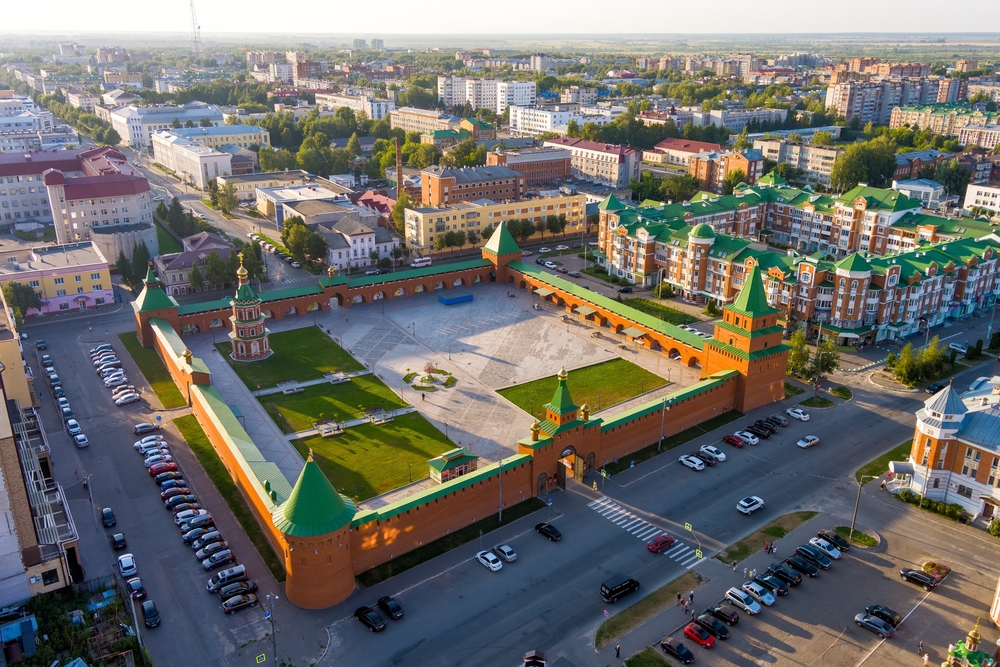 Царевококшайский Кремль в Йошкар-Оле, вид сверху