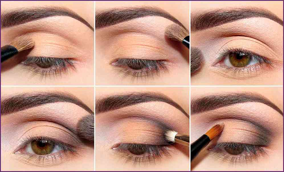 инструкция как красить глаза девушка наносит поэтапно макияж